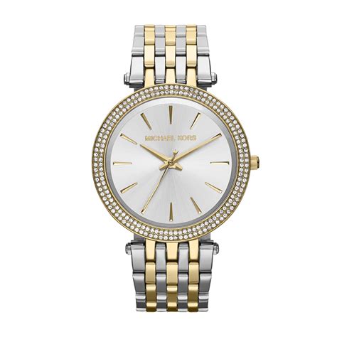 michael kors ladies watches silver and gold|Michael Kors gold diamond watch.